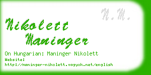 nikolett maninger business card